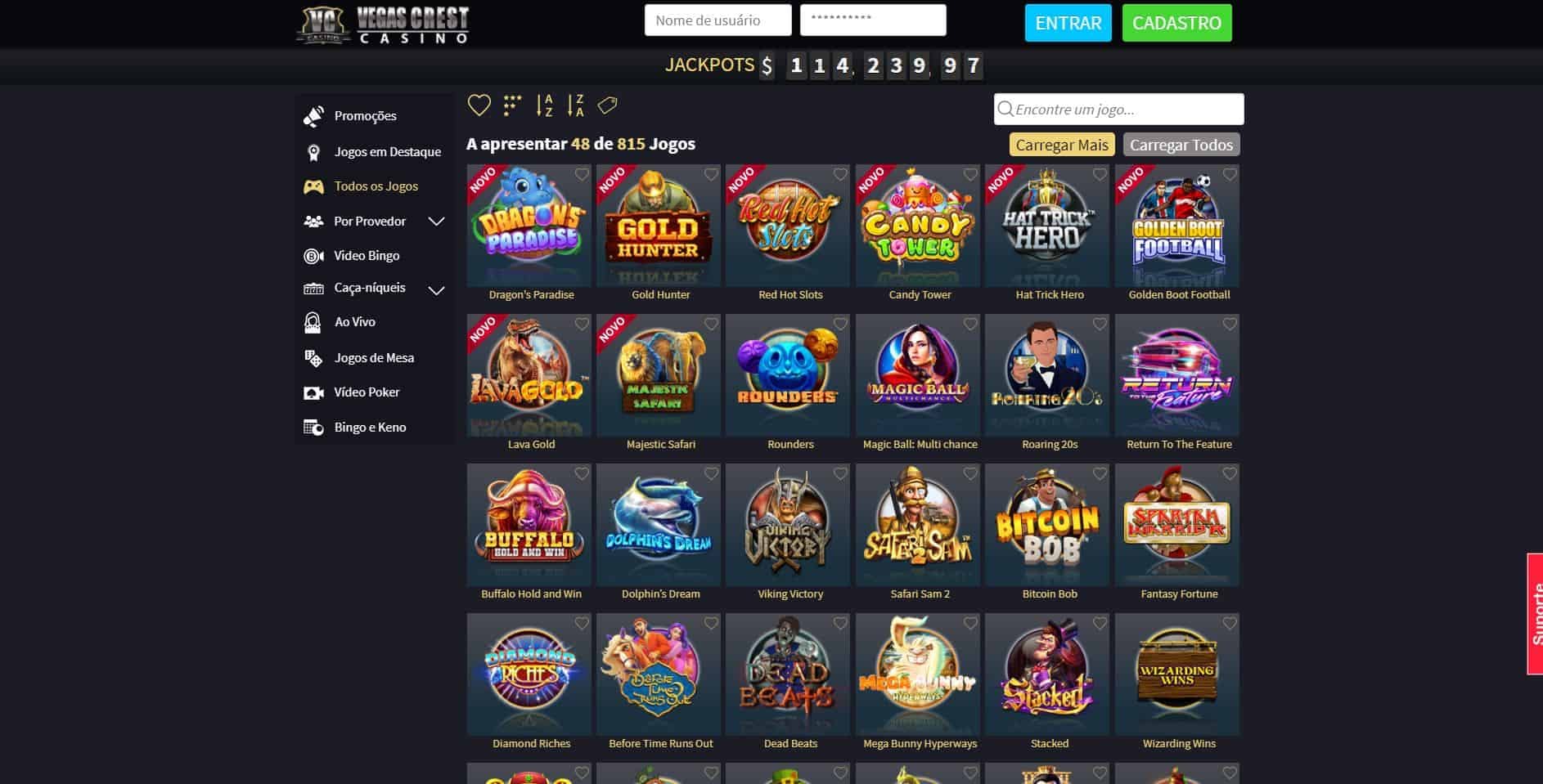 Melhores casinos online com bónus de registo